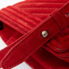 Chanel Red Chevron Suede Boy Bag