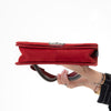 Chanel Red Chevron Suede Boy Bag
