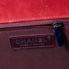 Chanel Red Chevron Suede Boy Bag