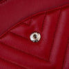 Chanel Red Jumbo Classic Double Flap Bag In Chevron Caviar Leather