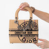 Dior Beige Jute Union Embroidered Medium Lady D Lite Tote Bag