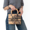 Dior Beige Jute Union Embroidered Medium Lady D Lite Tote Bag