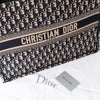 Dior Large Book Tote Ecru And Blue Dior Oblique Embroidery Bag