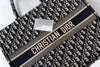 Dior Large Book Tote Ecru And Blue Dior Oblique Embroidery Bag