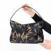 Dolce & Gabbana Black And Gold Hand Painted Satin Shoulder Bag