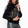 Dolce & Gabbana Black And Gold Hand Painted Satin Shoulder Bag