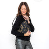 Dolce & Gabbana Black And Gold Hand Painted Satin Shoulder Bag