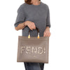 Fendi Medium Embossed Sunshine Shopper Leather Tote Bag