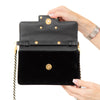 Gucci Black Velvet G Square Crossbody Bag
