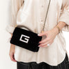 Gucci Black Velvet G Square Crossbody Bag