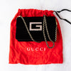 Gucci Black Velvet G Square Crossbody Bag
