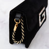 Gucci Black Velvet G Square Crossbody Bag