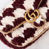 Gucci Marmont Burgundy Crochet Houndstooth Wool Shoulder Bag