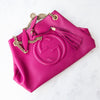 Gucci Magenta Leather Soho Chain Tote Bag