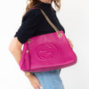 Gucci Magenta Leather Soho Chain Tote Bag