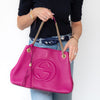Gucci Magenta Leather Soho Chain Tote Bag