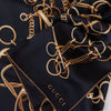 Gucci Black Horsebit Printed Silk Scarf