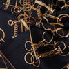 Gucci Black Horsebit Printed Silk Scarf
