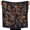 Gucci Black Horsebit Printed Silk Scarf