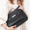 Hermes Jypsiere 34 Black Clemence Leather Crossbody Bag