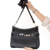 Hermes Jypsiere 34 Black Clemence Leather Crossbody Bag