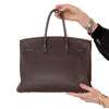 Hermes Birkin 35 Chocolate Veau Togo Leather Bag