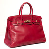 Hermes Birkin 35 Ghillies Rubis Veau Tadelakt Leather Bag