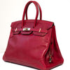 Hermes Birkin 35 Ghillies Rubis Veau Tadelakt Leather Bag