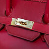 Hermes Birkin 35 Ghillies Rubis Veau Tadelakt Leather Bag