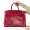 Hermes Birkin 35 Ghillies Rubis Veau Tadelakt Leather Bag