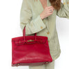 Hermes Birkin 35 Ghillies Rubis Veau Tadelakt Leather Bag