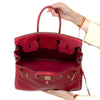 Hermes Birkin 35 Ghillies Rubis Veau Tadelakt Leather Bag
