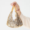 Jimmy Choo Gold Tone Sequin Wristlet Clutch Bag
