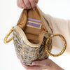 Jimmy Choo Gold Tone Sequin Wristlet Clutch Bag