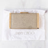Jimmy Choo Ellipse Soft Gold Glitter Clutch Bag