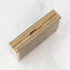 Jimmy Choo Ellipse Soft Gold Glitter Clutch Bag