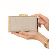 Jimmy Choo Ellipse Soft Gold Glitter Clutch Bag