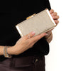 Jimmy Choo Ellipse Soft Gold Glitter Clutch Bag