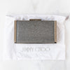 Jimmy Choo Ellipse Silver Grey Glitter Clutch Bag