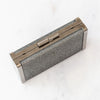 Jimmy Choo Ellipse Silver Grey Glitter Clutch Bag