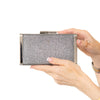 Jimmy Choo Ellipse Silver Grey Glitter Clutch Bag