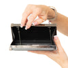 Jimmy Choo Ellipse Silver Grey Glitter Clutch Bag