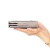 Jimmy Choo Ellipse Silver Grey Glitter Clutch Bag