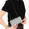 Jimmy Choo Ellipse Silver Grey Glitter Clutch Bag