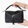Loewe Black Puzzle Medium Leather Shoulder Bag