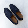 Loro Piana Open Walk Navy Suede Loafers