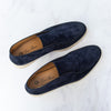 Loro Piana Open Walk Navy Suede Loafers