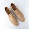 Loro Piana Open Walk Beige Suede Loafers