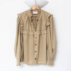 Isabel Marant Idety Light Khaki Long Sleeve Blouse