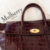 Mulberry Oxblood Bayswater Heritage Mock Croc Leather Bag